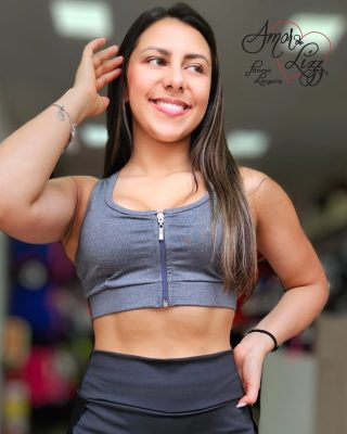 Top Fitness com abertura em Zíper