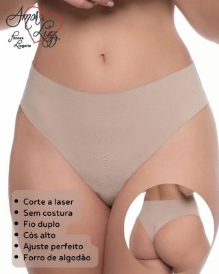Calcinha alta fio duplo corte a laser