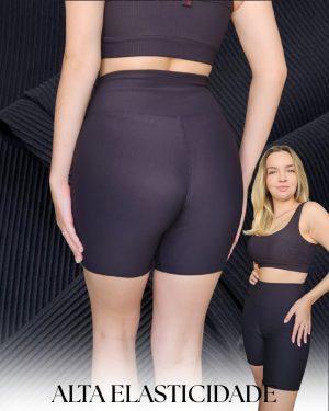 Alternative view of Meia coxa Canelado Preto