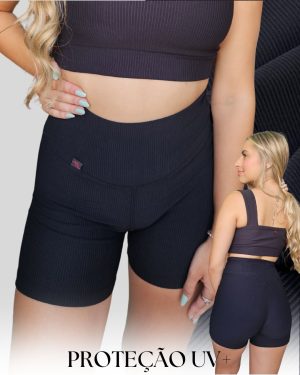 Alternative view of Shorts Canelado Preto