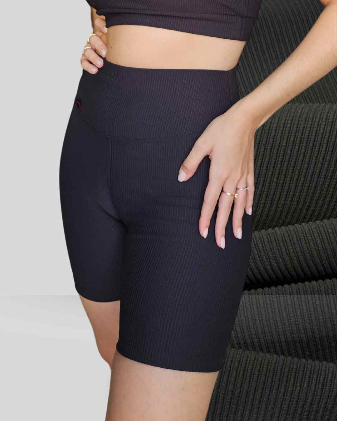 Meia coxa Canelado Black-out Paris