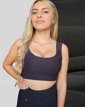 Top Canelado Black-out Paris