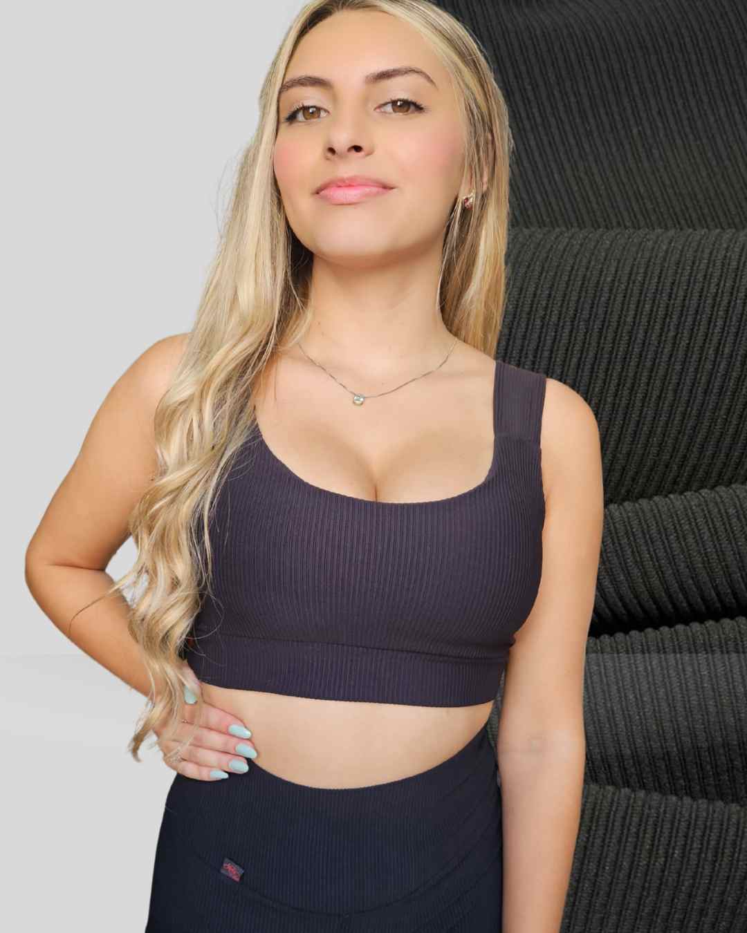 Top Canelado Black-out Paris