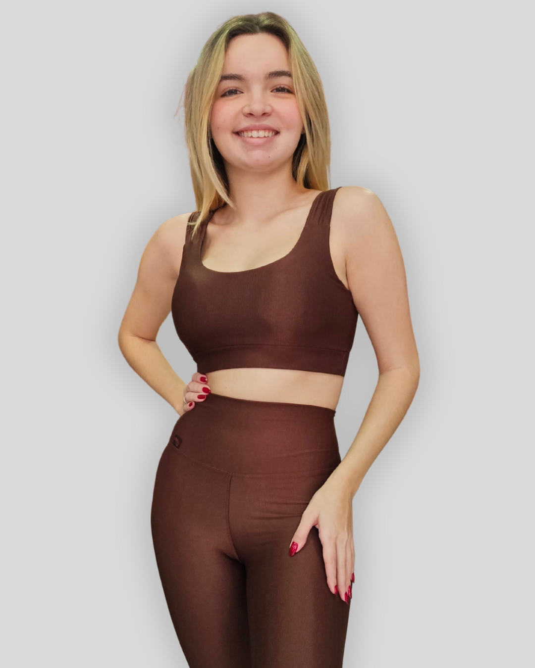 Top Microcanelado alça larga