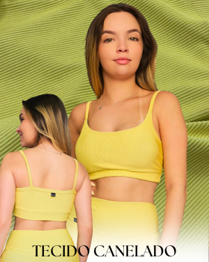 Top Canelado Amarelo