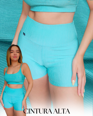 Shorts Canelado Verde Menta