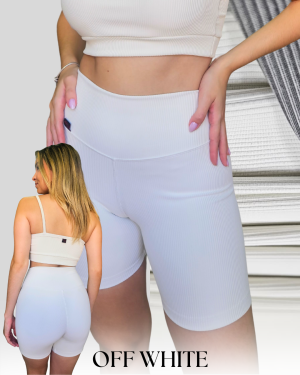 Meia Coxa Canelado Off White