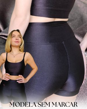 Shorts Microcanelado Power Preto