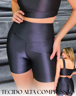 Shorts Microcanelado Power Cinza Chumbo