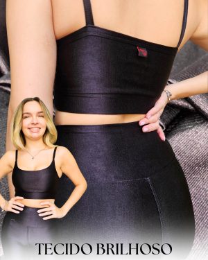 Alternative view of Meia Coxa Microcanelado Power Preto