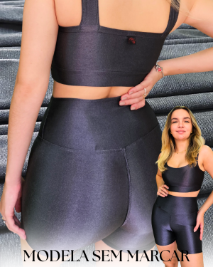 Alternative view of Shorts Microcanelado Power Cinza Chumbo