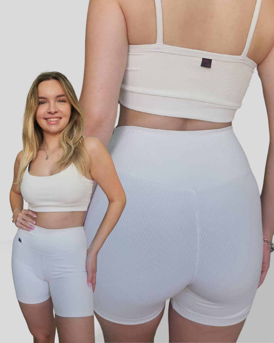 Shorts Canelado Black-Out Paris Off White - Imagem 3