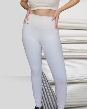 Legging Canelado Black-Out Paris Off White