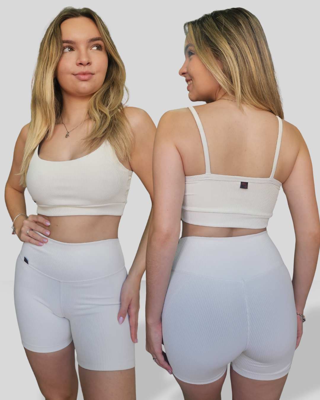 Shorts Canelado Black-Out Paris Off White - Imagem 2