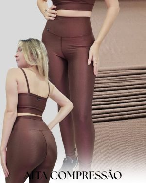 Legging Microcanelada Marrom