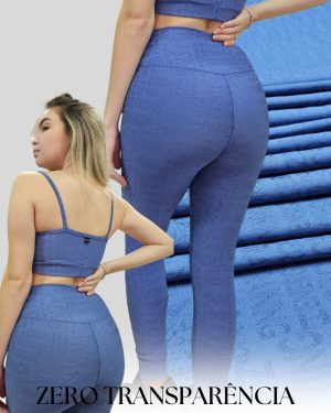 Legging texturizada azul jeans