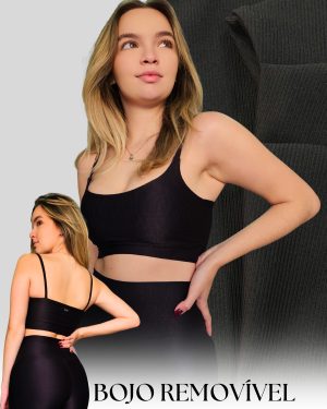 Top Microcanelado Preto
