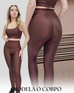 Alternative view of Legging Microcanelada Marrom