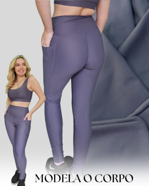 Alternative view of Legging Lisa Cinza com Bolso