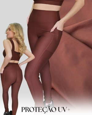 Alternative view of Legging Lisa Marrom Ganache com Bolso