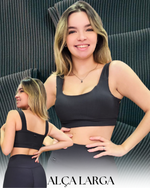 Alternative view of Top Canelado Cinza Chumbo