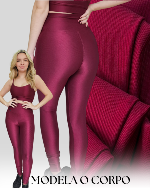 Alternative view of Legging Microcanelado Bordo