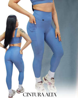 Legging com Bolso em Poliamida Aerobic Power