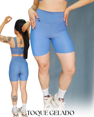 Bermuda Meia Coxa Poliamida Aerobic Power Azul jeans