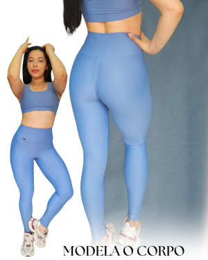 Alternative view of Legging em Poliamida Aerobic Power Azul Jeans