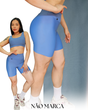 Alternative view of Bermuda Meia Coxa Poliamida Aerobic Power Azul jeans